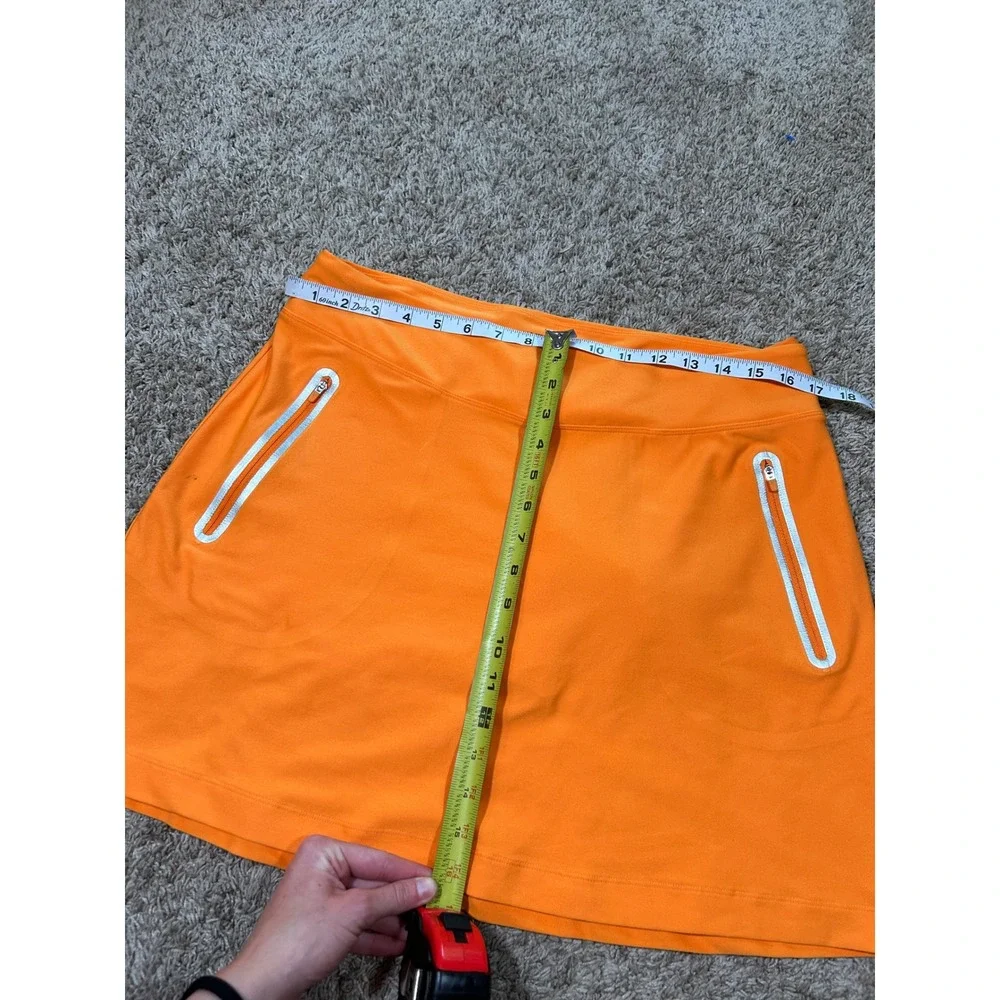 Nike Golf Tour Performance Orange Dri-FIT Skort Zipper Pockets Womens Large